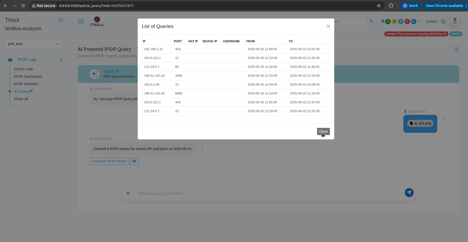 List of Queries