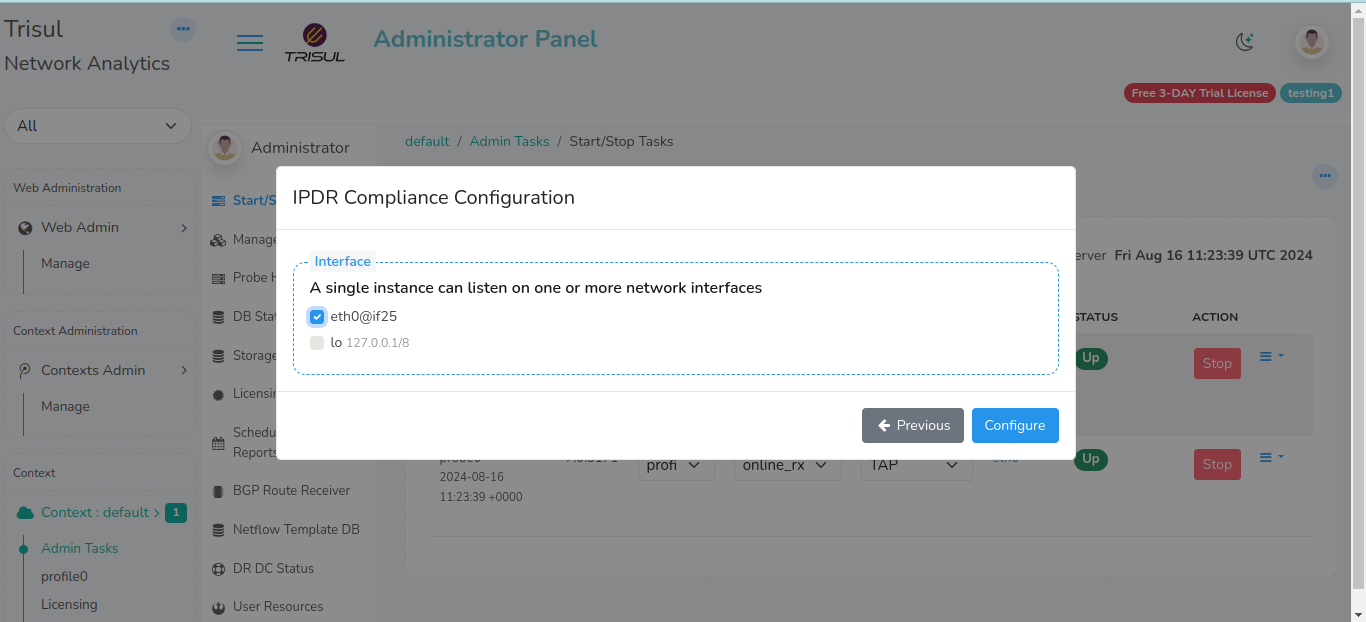 select network interface